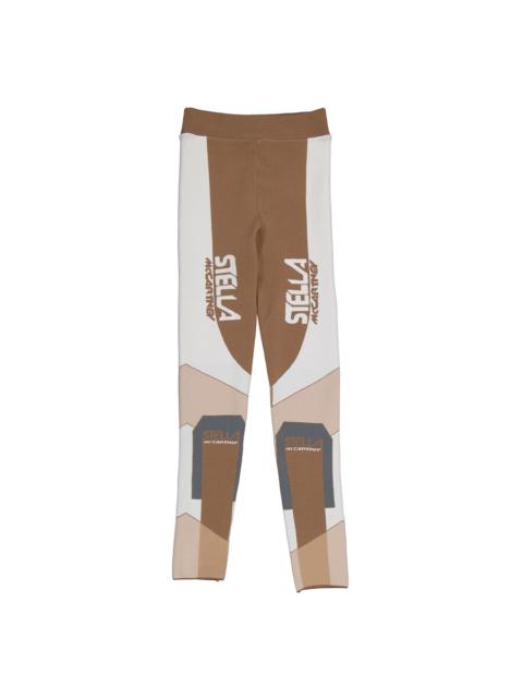 Stella McCartney Stella Mccartney Ladies Khaki Sporty Logo-Print Leggings, Brand Size 36 (US Size 2)