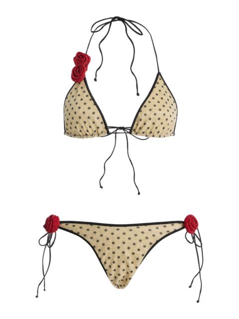 Oséree Lumière Rose-Detailed Polka-Dot Microkini black/white