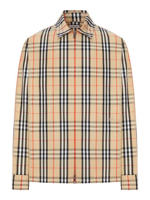 Burberry Burberry Men Check Cotton And Linen Overshirt
