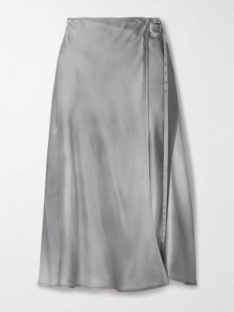 Acne Studios Belted Satin Midi Wrap Skirt