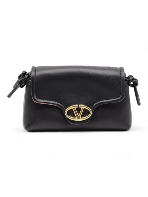 Valentino Mini VLOGO East/West Shoulder Bag - Leather - Black - Runway $1650