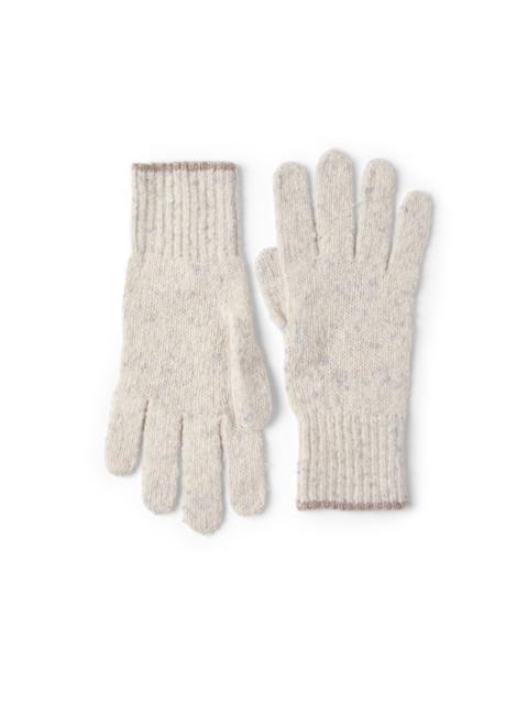 Brunello Cucinelli Brunello Cucinelli Knit gloves in Pearl at Nordstrom