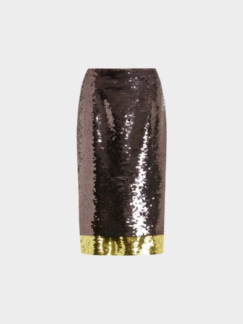 16ARLINGTON NYLA MIDI SKIRT IN SQUARE SEQUIN