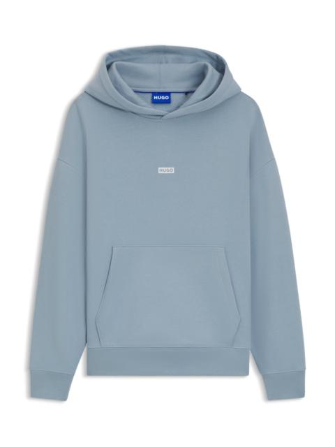 HUGO COTTON-TERRY LOOSE-FIT HOODIE WITH LOGO DETAILS