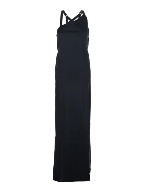 THE ATTICO The Attico Women Black Long Sleeveless Dress With Crossed Adjustable Straps And Open Back In Viscose
