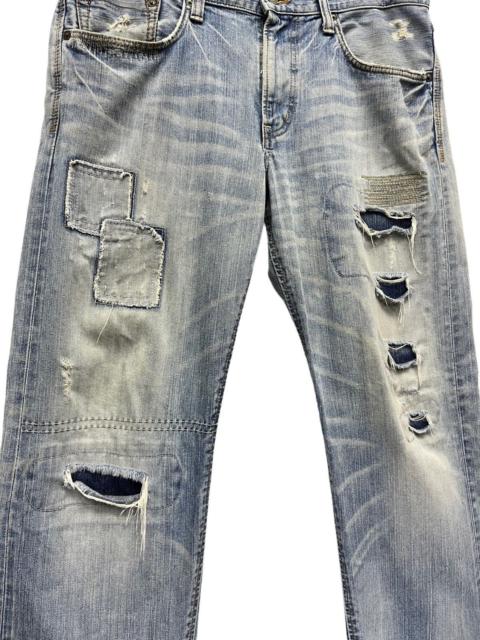 Other Designers Edwin - 🔥90’s Grunge Boro Patchwork Ripped Mudwash Denim