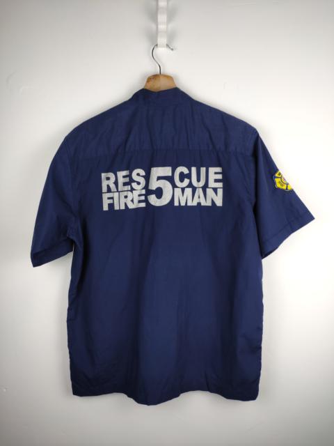 Other Designers Vintage - Vintage Uniform Tee Fire Rescue Fire Man