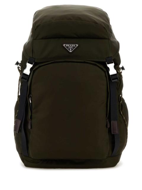 Prada Prada Men Olive Green Canvas Backpack