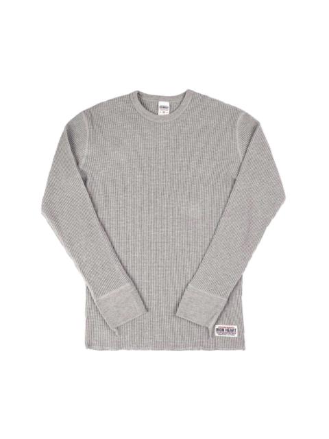 Iron Heart IHTL-1301-GRY Waffle Knit Long Sleeve Crew Neck Thermal Grey