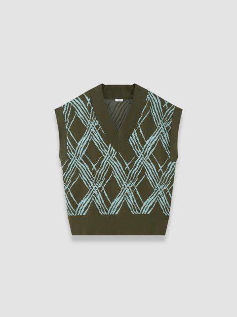 JOSEPH Rahma Check Cotton Silk Knit Vest