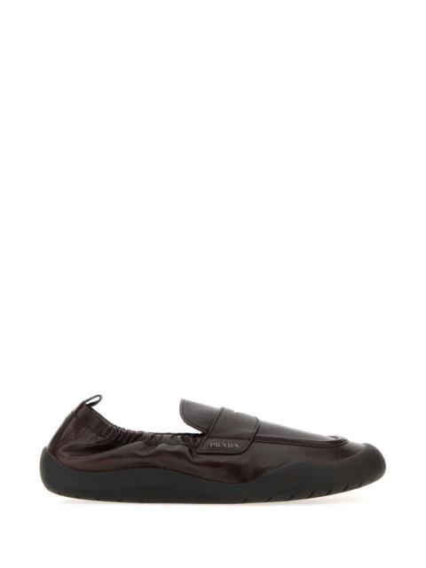Prada Prada Men Dark Brown Leather Speedrock Loafers