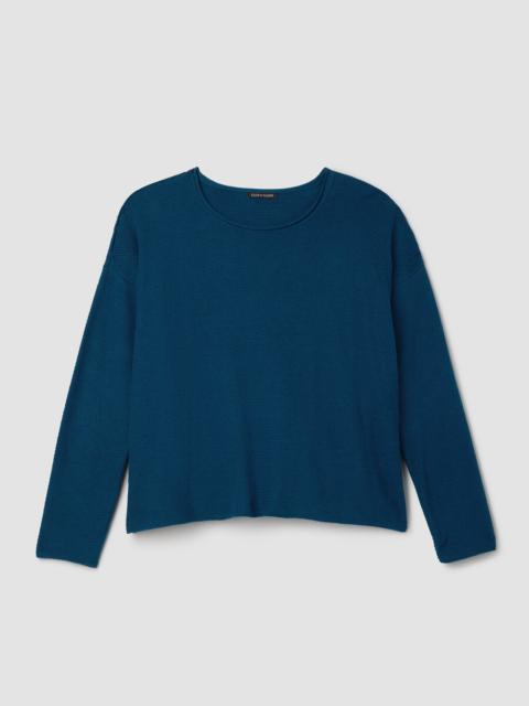 EILEEN FISHER Peruvian Cotton Blend Jewel Neck Top
