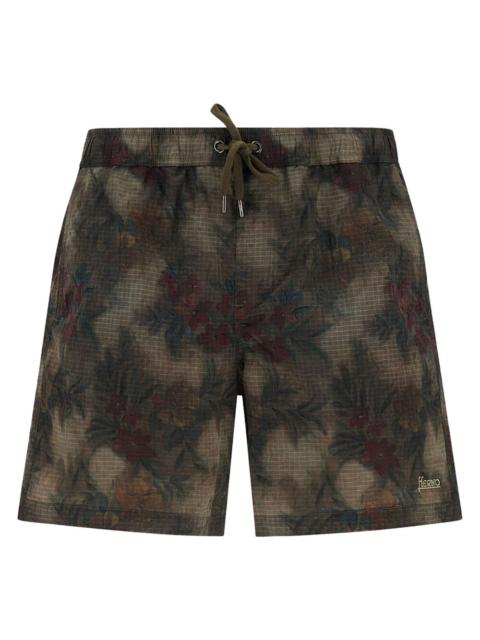 Herno Herno Men Tropical Pattern Ripstop Nylon Swim Shorts