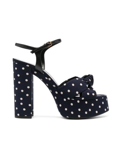 Saint Laurent Bianca Polka-Dot Sandals Women