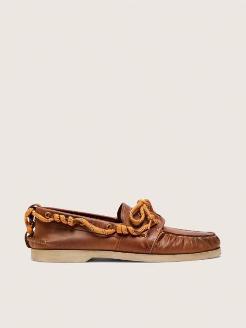 Golden Goose Men's Cruise loafer in tobacco-colored leather