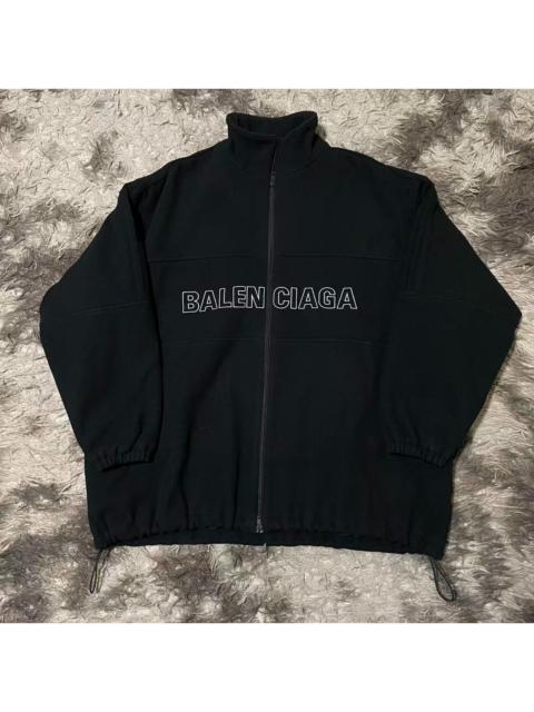 BALENCIAGA Balenciaga classic logo embroidered wool zip-up jacket