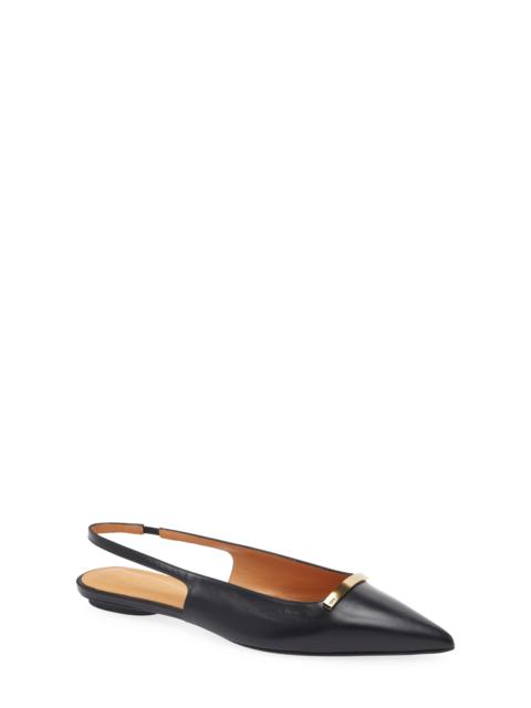 Tod's Tod's Barretta Pointed Toe Slingback Flat in Nero at Nordstrom