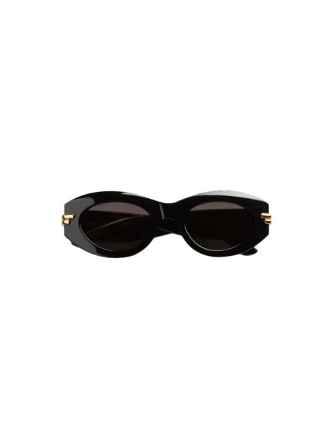 Bottega Veneta MITRE OVAL SUNGLASSES (BLACK/GREY)