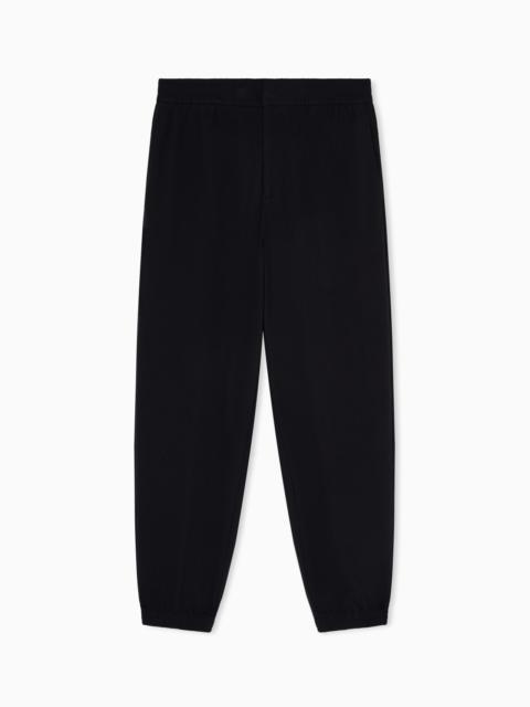EMPORIO ARMANI TRAVEL ESSENTIAL EMBOSSED JERSEY JOGGER TROUSERS