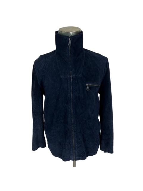 Vintage Hermes Blue Velvet Leather Jacket