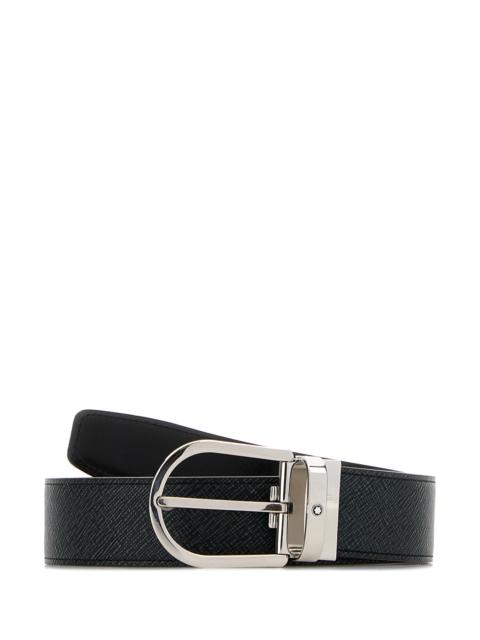 Montblanc Melange blue leather reversible belt