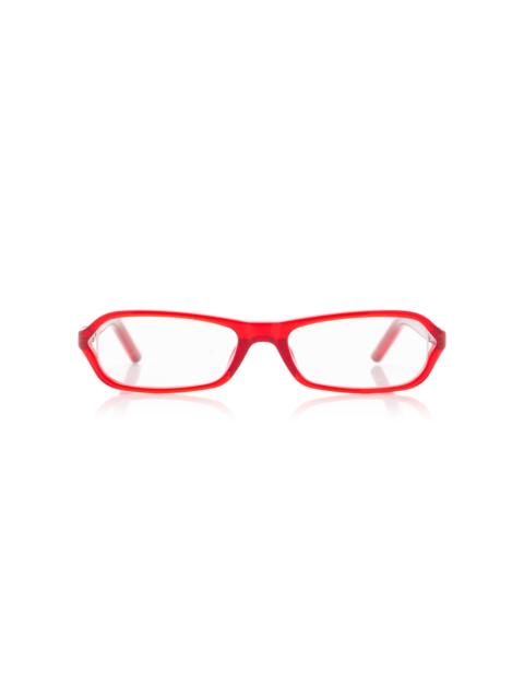 JACQUEMUS Slim Square-Frame Acetate Glasses red
