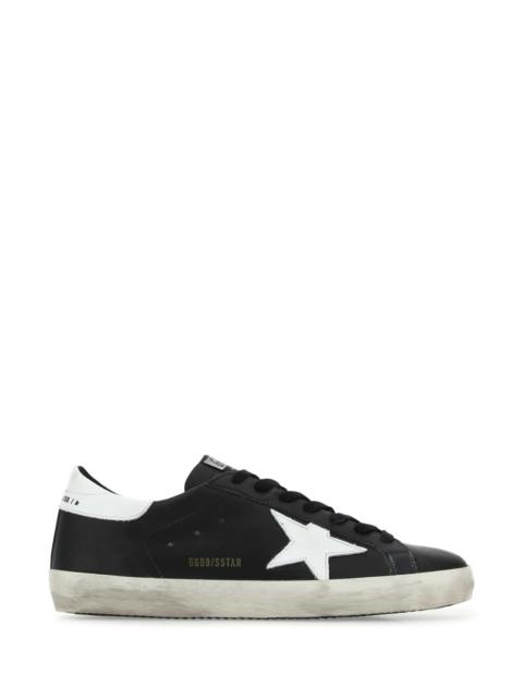 Golden Goose Golden Goose Deluxe Brand Men Black Leather Super Star Classic Sneakers