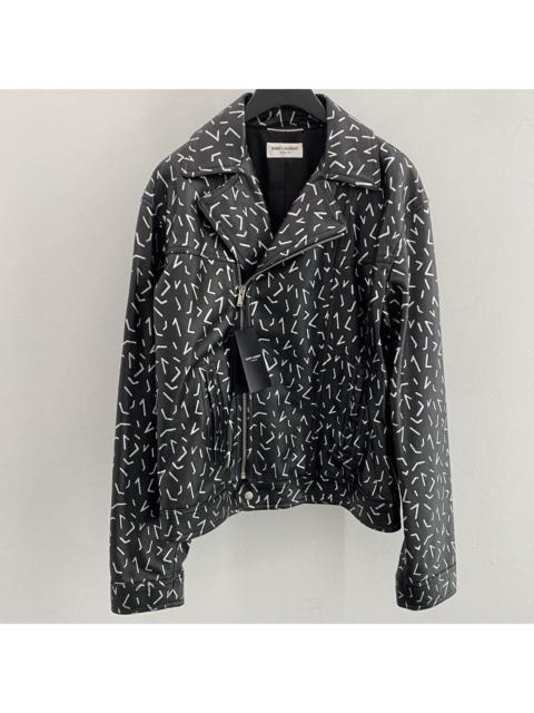 SAINT LAURENT Saint Laurent Printed Leather Jacket in Small