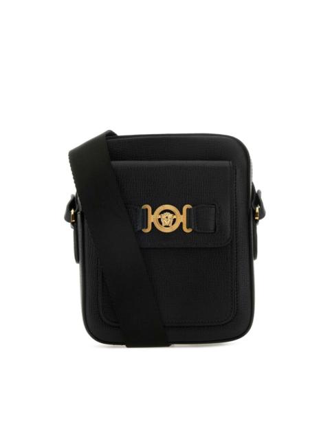 VERSACE Versace Black Leather Medusa Biggie Crossbody Bag