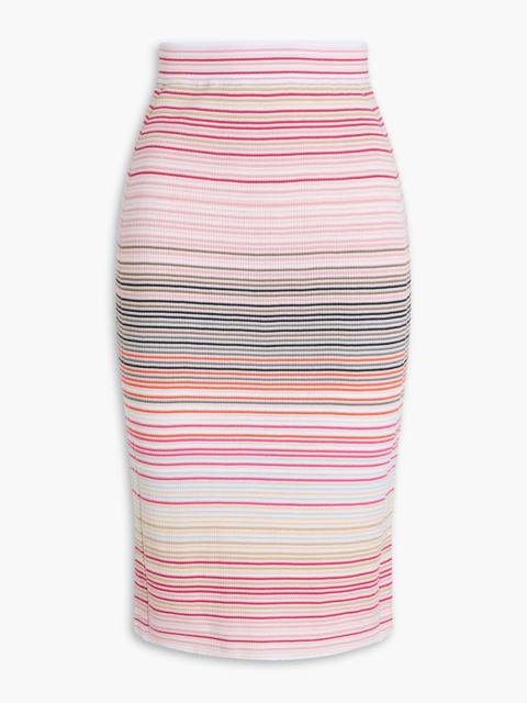 Missoni Striped ribbed cotton-blend pencil skirt