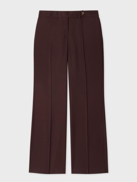 Paul Smith Women's 'A Suit To Travel In' - Burgundy Wool Bootcut Trousers