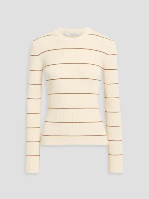 FRAME Striped ribbed-knit sweater