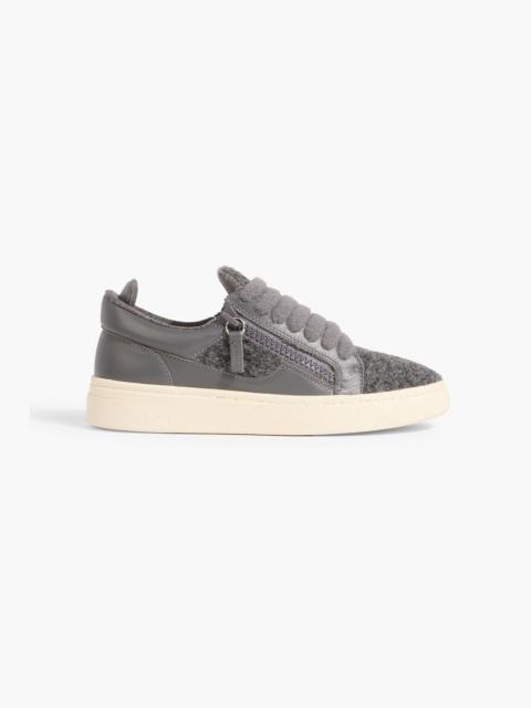 Giuseppe Zanotti GZ94 brushed-felt and leather sneakers