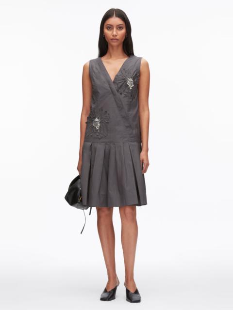 3.1 Phillip Lim Draped Tank Dress with Floral Appliqué