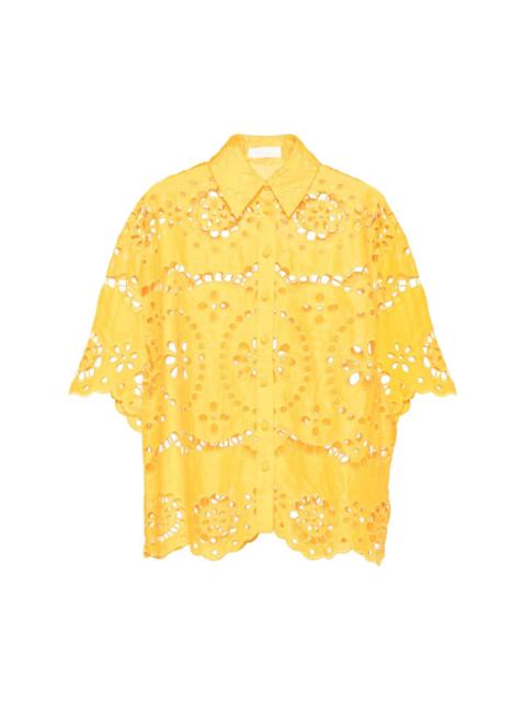 Zimmermann Pop embroidered linen shirt