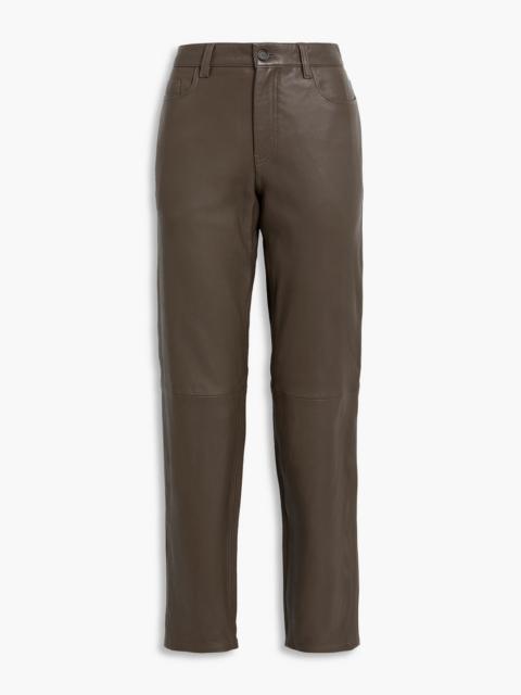 TOTEME Leather slim-leg pants