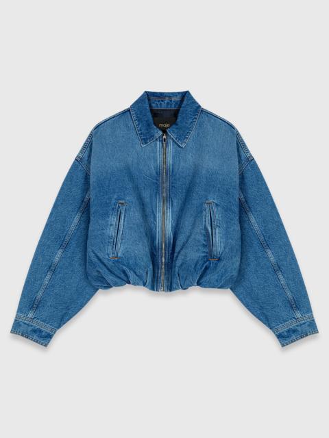 maje Denim bomber jacket