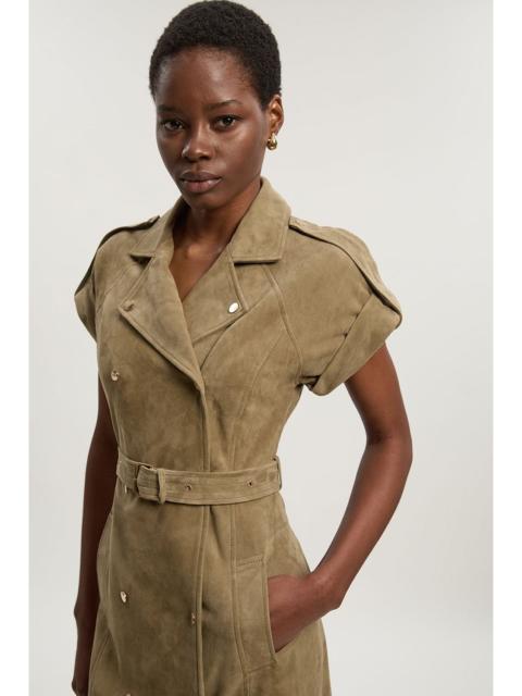 KAREN MILLEN Suede Utility Mini Dress