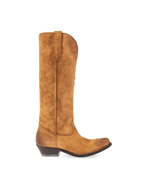 Golden Goose GOLDEN GOOSE Wish Star Knee High Brown Suede Cowboy Boots Ne