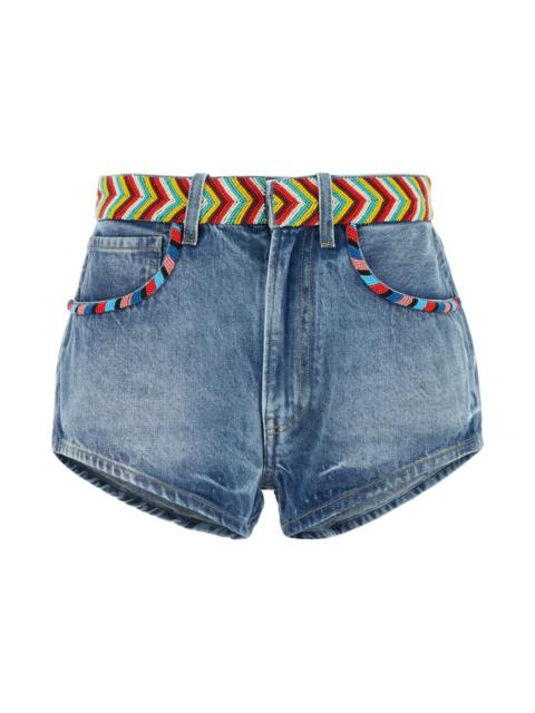 Alanui Denim Memories On The Savannah Shorts