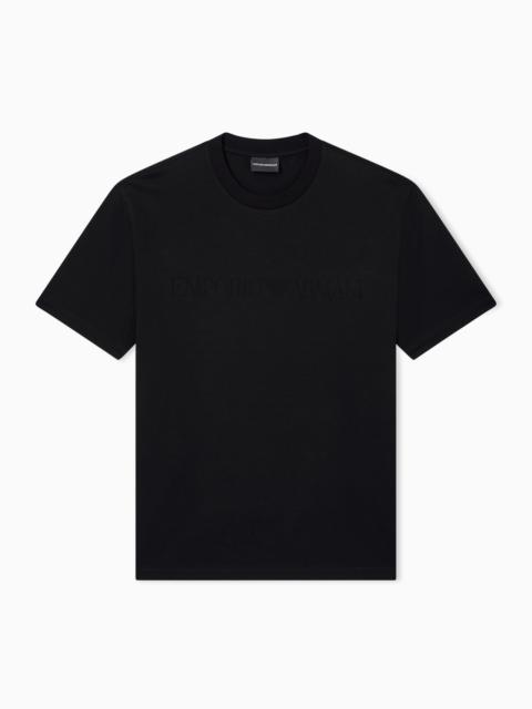 EMPORIO ARMANI JERSEY T-SHIRT WITH MATCHING INTARSIA LOGO
