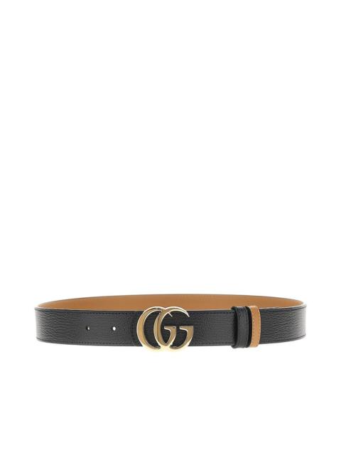 GUCCI Gucci GG Marmont Reversible Leather Belt Black