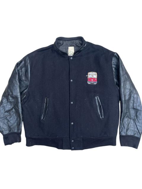 Other Designers Vintage Varsity Jacket Leather Sleeves Streetcar Embroidery