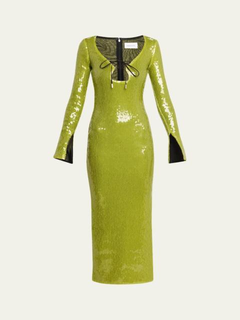 16ARLINGTON Solaria Sequined Midi Dress