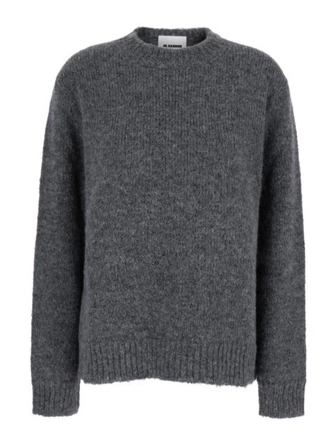 Jil Sander Women Oversized Grey Sweater With Ribbed Trim In Wool Woman