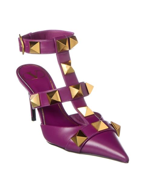 Valentino Valentino Roman Stud 80 Leather Ankle Strap Pump
