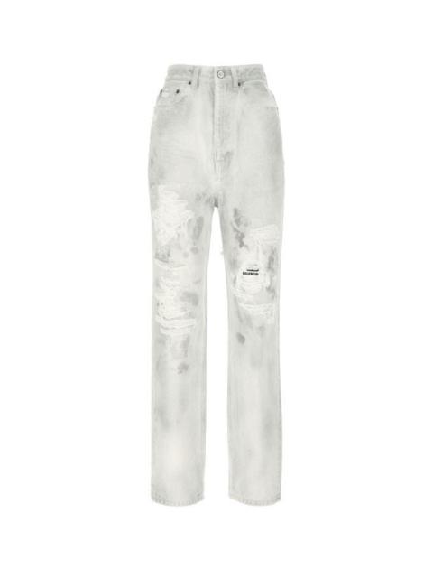 Balenciaga Woman Light Grey Denim Jeans
