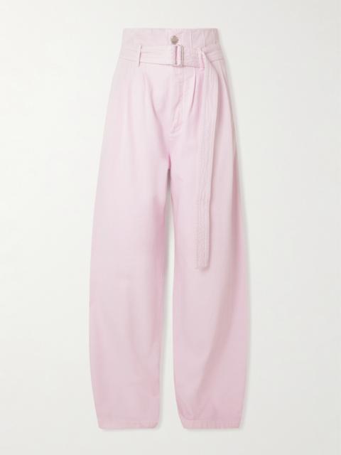 AGOLDE + Maria Mcmanus Corset Belted Pintucked High-rise Wide-leg Organic Jeans