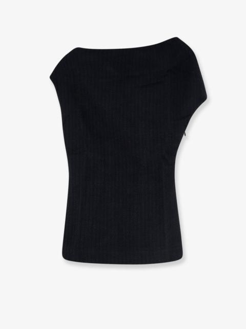 TOTEME Toteme Organic Cotton One-Shoulder Top Black