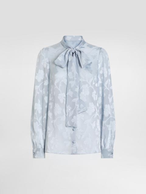 Dolce & Gabbana Floral fil coupé jacquard chiffon shirt